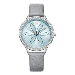 Womens watch Watches high quality Luxury Elegant diamond-encrusted three-dimensional petal dial belt Quartz-Battery waterproof watch