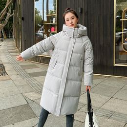 Women's Trench Coats Women Autumn Winter Hooded Neck Solid Colour Long Sleeve Bread Warm Coat For Ladies Loose Chic Jacket