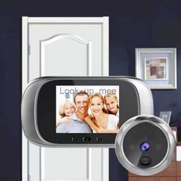 Doorbells Silver 2.8 inch Video peephole Digital Doorbell 120 Degree Angle Door Eye Camera Electronic Peephole Viewer Outdoor Bell Ring 1X HKD230918