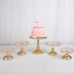 Bakeware Tools 1pcs Cake Stand Hollow Crystal Round Metal Stands Dessert Display Cupcake