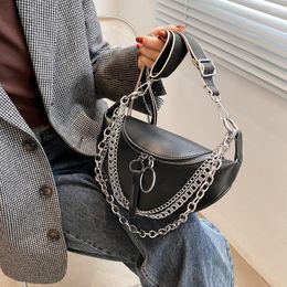 Waist Bags Women Luxury PU Chain Belt Bag Leather Crossbody Chest Pack Fashion Purse Ladies