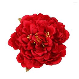 Brooches Cloth Art Peony Flower Brooch Fabric Lapel Pins Dress Cardigan Badge Corsage Wedding For Women Clothing Accessories