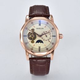 Blue man watch automatic mechanical Wristwatches fashion high quality designer luxury mens watch classics Hollow Out men rose gold watches black strap watch