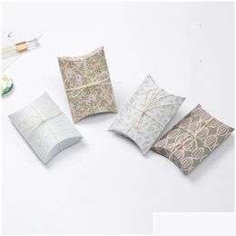 Gift Wrap Pillow Box Chocolate Candy Cookie Party Baby Shower Favour Packaging Boxes Pattern Ct0263 Drop Delivery Home Garden Festive S Dhsto