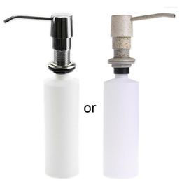 Liquid Soap Dispenser Kitchen Sink Brushed ABS Plastic Bottle Bathroom Manually