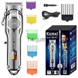 Electric Shavers Kemei Professional Barber Electric Metal Housing Hair Clipper Rechargeable Hair Trimmer For Men Beard Hair Cutter Machine x0918