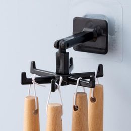 Kitchen Storage 2pcs Universal Hook Multi-Purpose 360 Degrees Rotated Rotatable Six-claw Rack Organiser Spoon Hanger Accessories