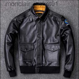 Men's Jackets YR!Free shipping.EastMan Classic A-2 horsehide coat.Vintage Us air force genuine leather jacket.A2 Bomber leather cloth J230918