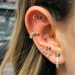 Stud Earrings 1 Pcs Stainless Steel Cubic Zircon Ear Hoop Tragus Piercing Earring For Women Cartilage Body Jewelry 2023