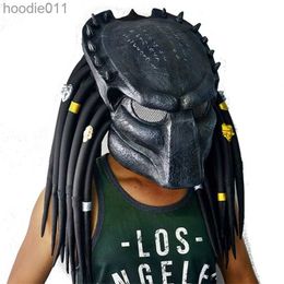 Costume Accessories Party Decoration Alien Mask Antenna Cosplay Full Face Latex Masks CS Game Helmet Halloween Adults Party Props Bachelorette Party 220915 L23091