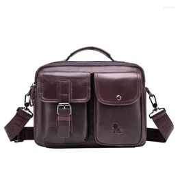 Briefcases Men's Bag Briefcase Large Handbags Vintage Leather Business Travel Laptop Bags Fashion Soft Crossbody Shoulder Wallet