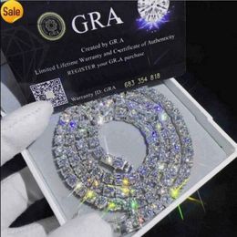 5mm diamonlar moissanit zincirleri altın buzlu tenis zinciri erkekler için moda mücevher hip hop kolye