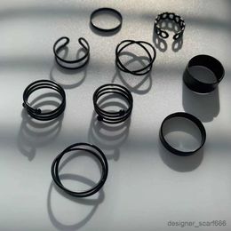 Bandringe Mode-Ring-Set Geometrischer Schmuck runder goldener Ring für Frauen Street Dance Accessiory R230918