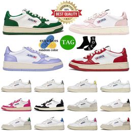 Men's Tracksuits Clasic Designer Shoes Autrys Running Casual Panda for Men Women Sneakers Black White Pink Yellow Green Fuchsia Golden Silver Suede Leather