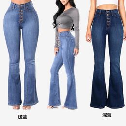 Women's Jeans Denim Pants Fashion High Waist Slim Cropped Flared Autumn Streetwear Y2k Casual Cargo Vingate Mom Outfits