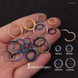 Hoop Earrings 1piece Clicker Cartilage Twist Tragus Conch Auricle Pinna Rook Piercing 16G