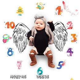 Blankets Swaddling Newborns Baby Blanket Background Wing Printed Rug Babies Po Props Fabrics Accessories Pography 14 Drop Delivery Kid Dhejc