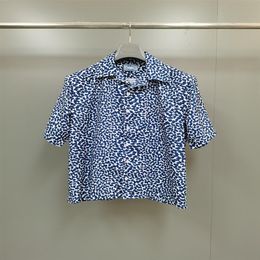 23 Early Autumn New Arrival Leopard Print Short Sleeve Shirt - 100% Polyester with Mother of Pearl Buttons EURO SIZE296h