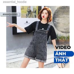 Women's Jumpsuits Rompers Short Overalls Two-Ray Jeans Youthful Dynamic TEE Style Grey Soft Jeans-Code HQ 301 L230918