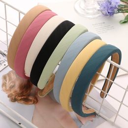 Hair Clips Korean Colourful Frosted Thickened Wide Hairband Headband Women Solid Colour Plastic Hairbands Satin Covered Headwear