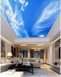 Wallpapers Ceiling Murals Wallpaper Blue Sky Custom 3d Mural Ceilings Home Decoration Designs