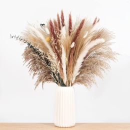 Decorative Flowers Natural Pampas Grass Bouquet Boho Home Decor Wedding Rustic Farmhouse Party Table Dried Flower Decoration