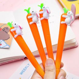 Pcs/lot Creative Carrot Gel Pen Cute 0.5mm Black Ink Neutral Pens Promotional Gift Office School Supplies