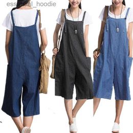 Women's Jumpsuits Rompers ZANZEA Women Sleeveles Plus Size Denim Harem Jumpsuit L230918