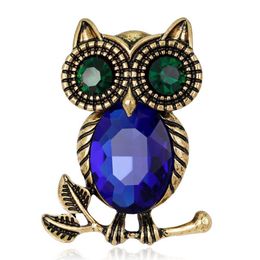 Pins Brooches 3 Colours Rhinestone Retro Owl Pin Brooch Designer Badge Metal Enamel Broche Women Luxury Jewellery Party Decoration Drop D Dhtrf