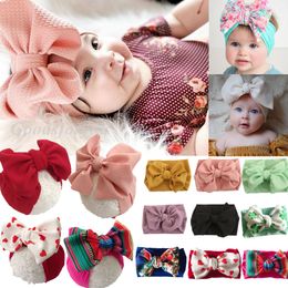 Cute Baby Printed Big Bowknot Headband Baby Girl Turban Soft Elastic Bow Hair Band for Newborn Children Kid Head Wrap Hair Accessories