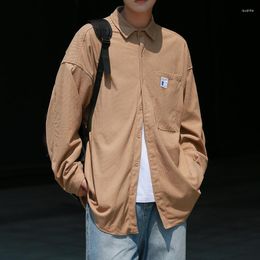 Men's Casual Shirts 2023 Men's Corduroy Long Sleeve Spring Autumn Korean Top Fashion Vintage Loose Shirt Male Clothing Oversized Women