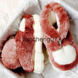 Slippers Women Winter Cotton Slippers Warm Shoes Plush Lining Indoor Couple Slides Platform High Top Snow Boots Female Male Home Slipper x0916