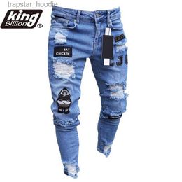 Men's Jeans KB Men's Broken Hole Embroidered Pencil jeans Slim Men Trousers Casual Thin Denim Pants Classic Cowboys Young Man Jogging Pants X0621 L230918