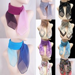 Fashion Chiffon Polka Dot Scarf For Woman Female Retro Temperament Polka Dot Square Scarf Multicolor Polka Dot Neckerchief