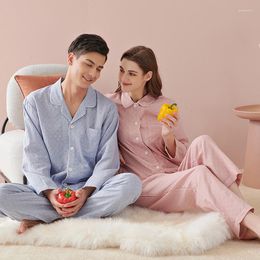 Women's Sleepwear Cotton Nightwear Pyjamas Set Couple Sets Pyjamas Suit Pijama Home Clothes Women Men Loungewear 2pcs