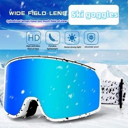 Ski Goggles Outdoor Ski Glasses Cross Border Large Field Ski Goggles Cylindrical Anti Mist Ski Glasses 230918