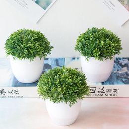 Decorative Flowers Artificial Plant Potted Green Bonsai Small Tree Grass For Home Decoration Garden Wedding Party Supplies