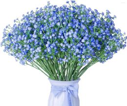 Decorative Flowers 10Pcs Babys Breath Artificial Fake Blue Real Touch Gypsophila Floral In Bulk For Home Wedding Garden Decor