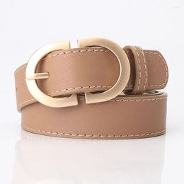 Belts Solid Color Fashion Trend Belt For Women Elegant Golden Alloy Buckle Design Party Club Streetwear Garment Accessories Waist