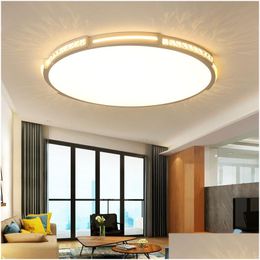 Pendant Lamps New Crystal Tra-Thin Led Chandelier Minimalism Surface Mounted Modern Lighting Lustres Para Sala De Jantar Drop Delivery Dhfh1