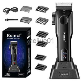 Electric Shavers Kemei Metal Men's Professional Hair Trimmer Electric Beard Hair Clipper Rechargeable Hair Cutter Machine Haircut x0918