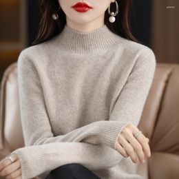 Women's Sweaters First Line Ready-to-wear No Splice Knitted Sweater Women Autumn Winter Mock Neck Pullover Bottoming Shirt Solid Tops