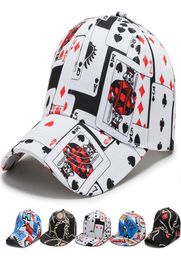 Trend Printing Elements Baseball Cap Korean Fashion Street Tide Casquette Hiphop Poker Designer Cap Outdoor Hats2719317