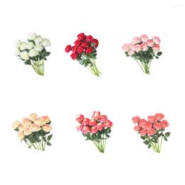 Decorative Flowers 10pcs Cloth Lifelike Artificial For Conference Room - Freshen Up Your Space With Beautiful Roses Don T Worry