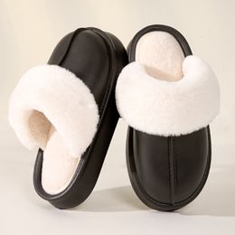 Slippers Waterproof Plush 2023 Winter Indoor Home Soft Wrap Head External Wear Couple Cotton Solid Warm House Shoes 230918