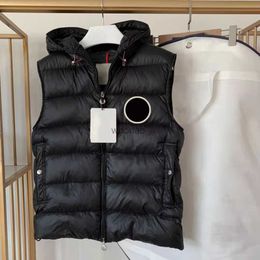 Men's Vests designer mens hooded down vests jackets flocking badge jacket vest outerwear HKD230918