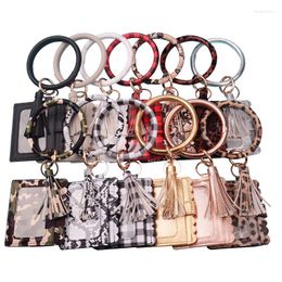 Keychains Rainbery Fashion Multiful Key Ring And Card Wallet PU Leather O With Matching Wristlet Bag For Women Girls