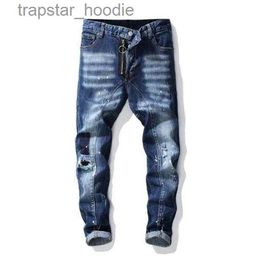 Men's Jeans 2021 Mens Jeans Top High Quality Designer Luxury Denim Men Fashion Biker Hole Ripped Tie Dye Man Popular Hip Hop Jean Pants L2309119