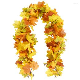 Decorative Flowers 1.7m Artificial Vine Autumn Fake Garland Hanging Plant For Christmas Thanksgiving Halloween Fireplace Fall