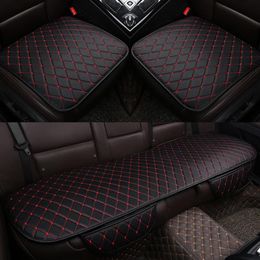 Car Seat Covers 3PCS Automobiles Protection Cushion Full Set PU Leather Universal Auto Interior Accessories Mat Pad2716